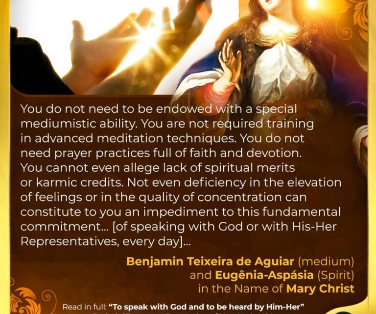 To speak with God and to be heard by Him-Her