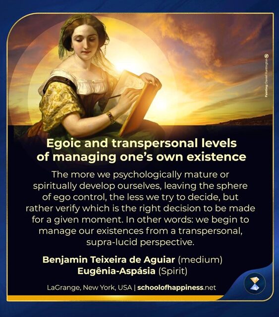 Egoic and transpersonal levels of managing one’s own existence